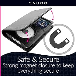 iPod Classic Case, Snugg Black Leather Flip Case