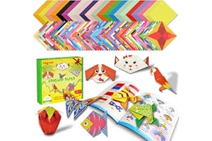 FIRSTOP 308 Sheets Origami Paper Kit, 5.5inch Craft Origami Set for Kids Ages 5-12, with 54 Patterns & Guiding Book for Beginners, Art Projects for Children Adult, Birthday Christmas Gifts for Boys&Girls