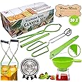 Supa Ant Canning Supplies - USA Assembled & Certified Food Grade Stainless Steel Starter Set Canning Kit for Beginners - Wide Kitchen Funnel, Jar Lifter and Wrench, Bubble Popper/Measurer, Lid Lifter