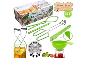 Supa Ant Canning Supplies - USA Assembled & Certified Food Grade Stainless Steel Canning tools - Canning set/pickling kit for beginners - Canning kit includes extra wide mouth funnel for mason jars