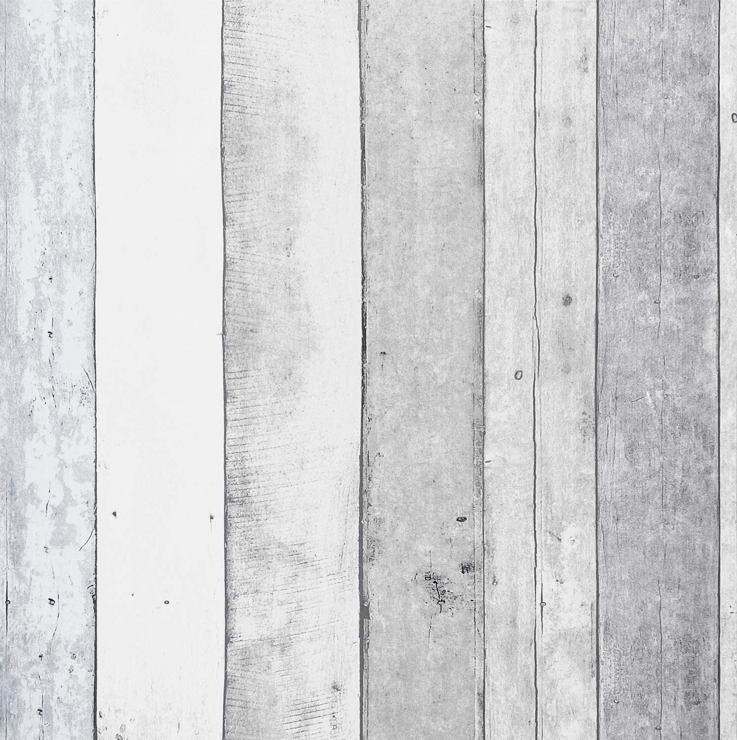 CiCiwind Wood Effect Wallpaper Self Adhesive Contact Paper Grey White Wood Plank 44cm×300cm Rustic Peel and Stick Vinyl Wrap Removable Sticky Back Plastic Wall Cabinet Countertop Furniture Stickers