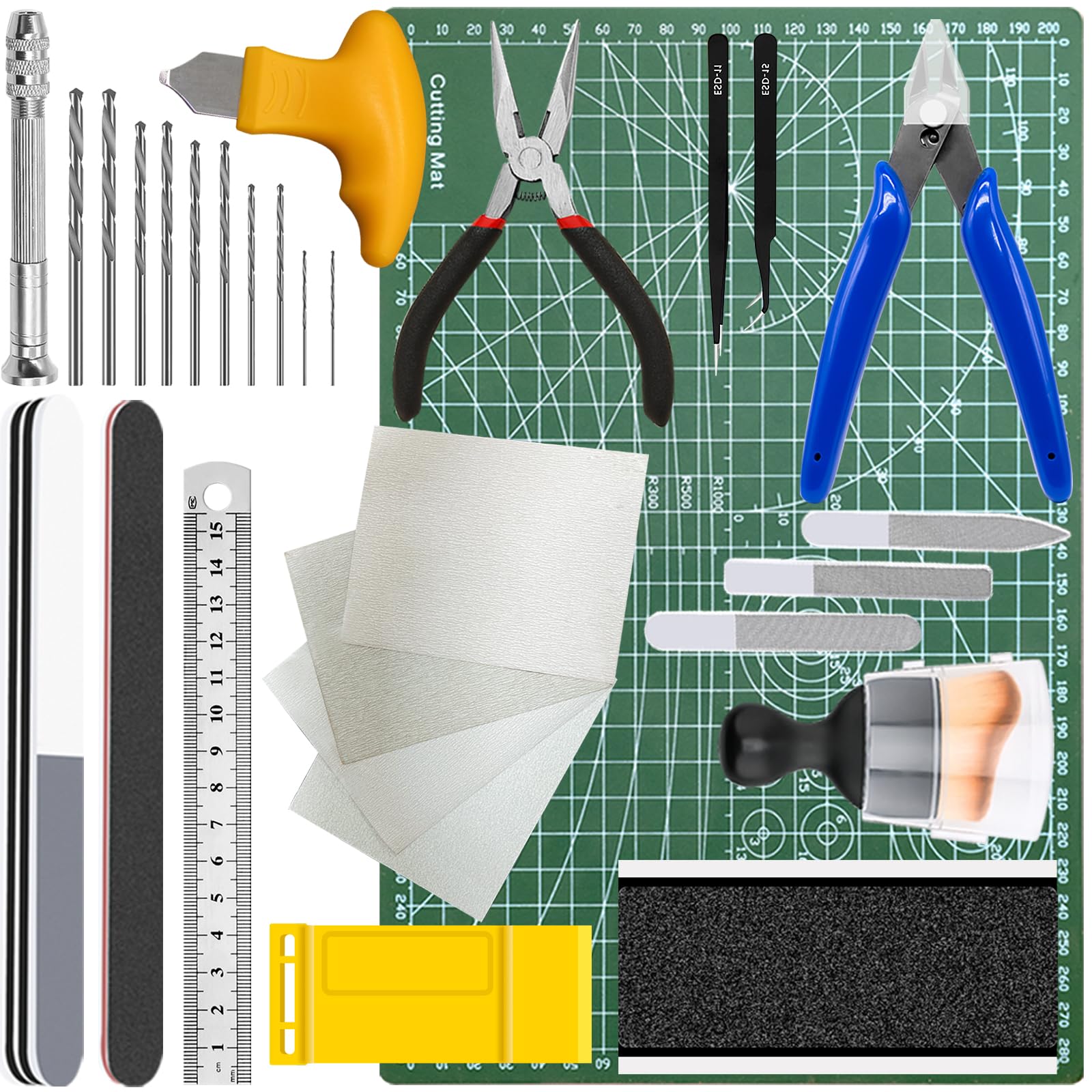 Yauhar 31Pcs Gundam Tool Kit Modeling Tools Hobby Craft Set for Cars, Airplanes, Buildings, Robots Models Repairing and Fixing