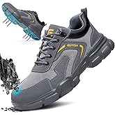 Gsutenmre Steel Toe Shoes for Men Lightweight Puncture Resistant Safety Footwear Work Shoes Men Safety Work Shoe Comfortable for Construction Warehouse Jobs