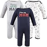Hudson Baby Girls Unisex Cotton Coveralls, Love Mom, 12-18 Months, Love Mom, 12-18 Months US