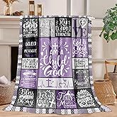 Christian Gifts for Women - Christian Blanket I Am A Child of God (40x50 Inch) - Faith Based Prayer & Baptism Gift for Women, Wife, Sister - Soft Inspirational Throw Blanket(Purple)