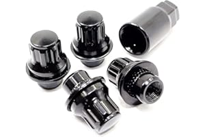 VERITEK PERFORMANCE Set of 4 Veritek 12x1.25mm 1.47 Inch OEM Mag Washer Style Factory Replacement Black Lug Nut Wheel Locks for Nissan Infiniti Factory Wheels