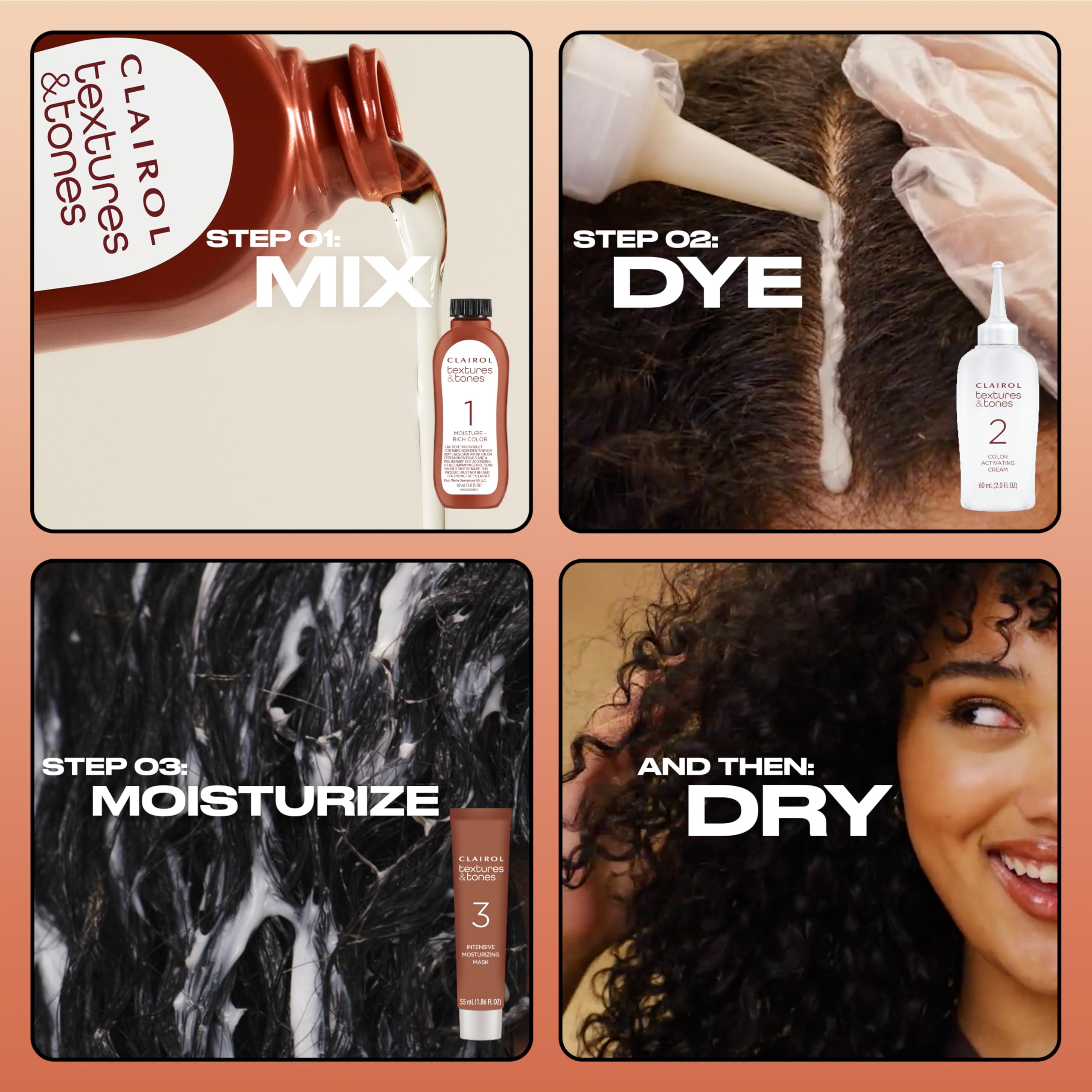 Clairol Textures & Tones Permanent Hair Dye, 3N Cocoa Brown Hair Color, Pack of 1