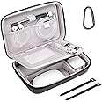 MOSISO Electronic Organizer Travel Case Compatible with MacBook Power Adapter, Compatible with Magic Mouse & Pencil, SD Card, USB Flash Disk with 4 Modular Insert & 2 Cable Tie & Snap Hook, Black