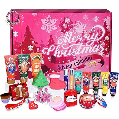Beauty Advent Calendar 2025 Women, Individually Boxed Bath Set & Cosmetic Surprises For 24 Days to Christmas Countdow Calendar, Skincare Holiday Gifts for Women, Mum, Family