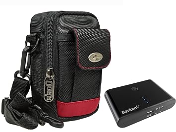 Foto Kamera Tasche RED Rock Plus Set mit externer Powerbank 8800 mAh für Sony CyberShot DSC W830 WX350 / Canon IXUS 285 275 H