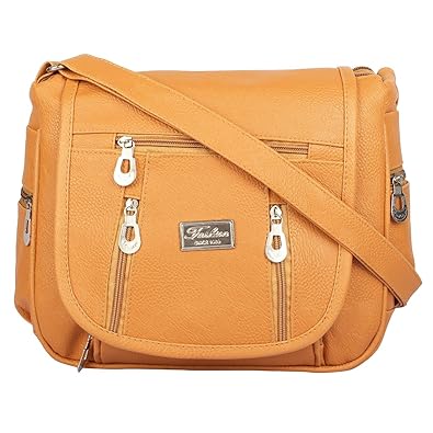 SAHAL PU TAN SLING BAG FOR WOMEN