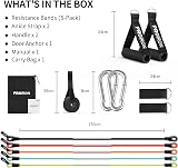 PROIRON Anti-Break Resistance Bands Set 5 Tubes 2 Handles Door Anchor view 3