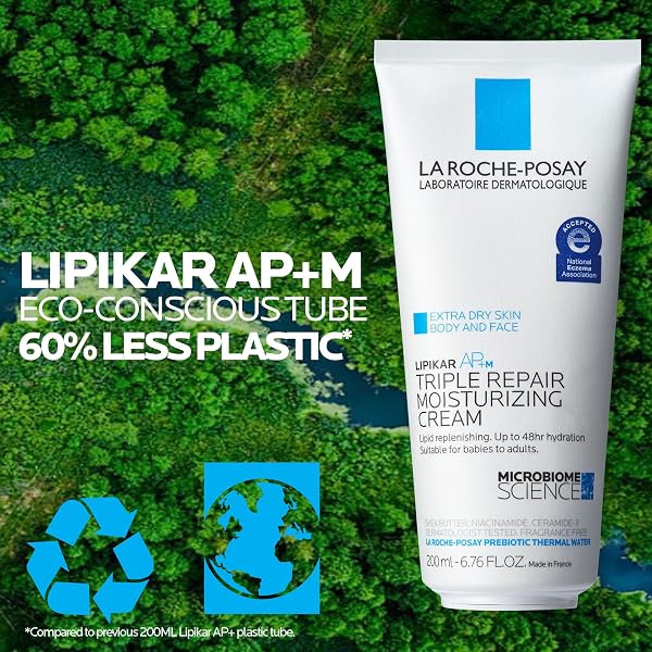 LA ROCHE-POSAY LIPIKAR AP+ TRIPLE REPAIR MOISTURIZING CREAM, FACE & BODY LOTION FOR DRY SKIN, SHEA BUTTER & NIACINAMIDE MOISTURIZER, GENTLE FACE & BODY CREAM FOR DRY, ROUGH & SENSITIVE SKIN
