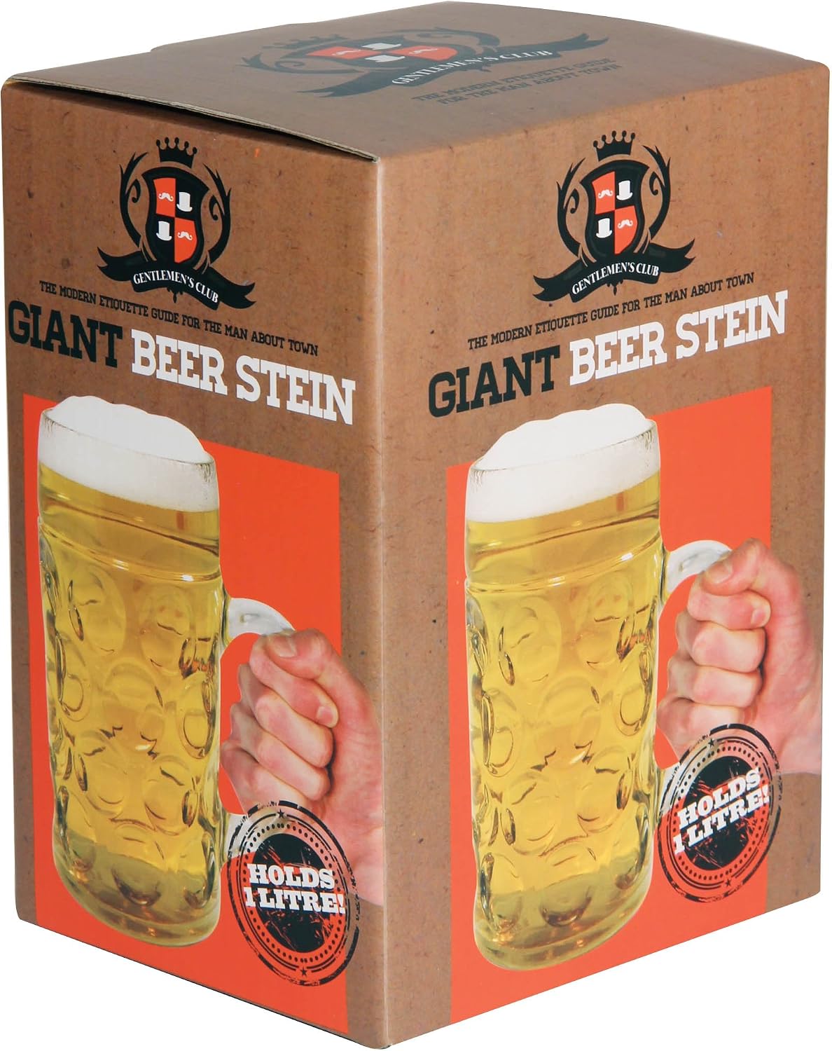 #winning Giant Beer Stein Oversized 1 Litre Foodsafe Dimpled Tankard Ale Glass, Transparent - Image 4