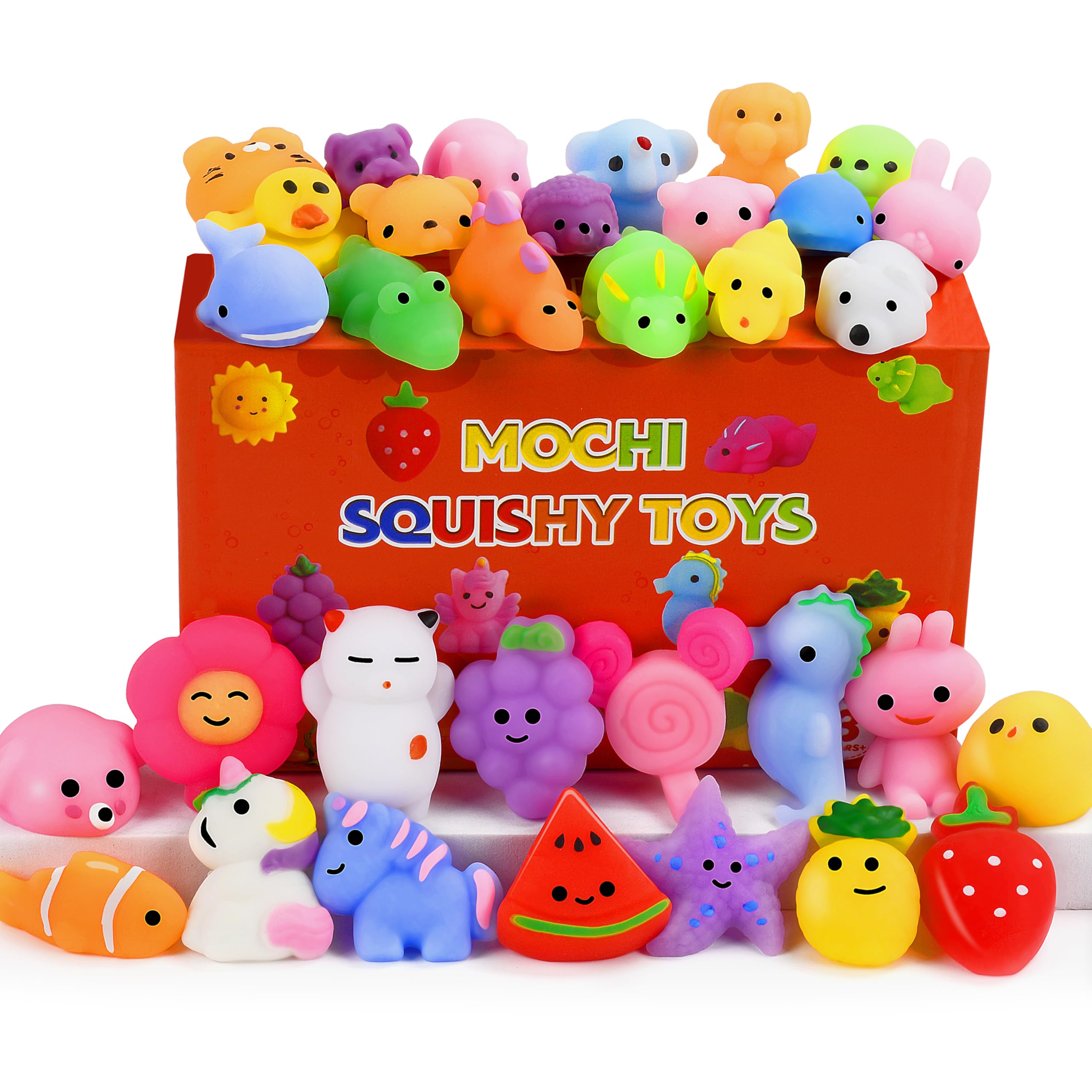 150 Pack Mochi Squishy Toys Kawaii Squishies Stress Relief Toys Pack Boys Girs Party Favors Bulk Birthday Gifts Valentines Day Gifts for Kids Easter Egg Fillers Easter Hunt Basket Pinata Stuffers