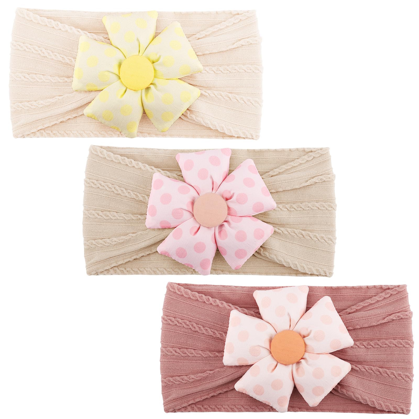 DRESHOW Girls Flower Headbands Stretchy Nylon Headbands Handmade Hair Accessories for Newborn Infant Toddlers Kids