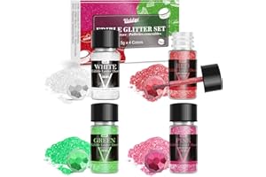 Edible Glitter - 4 Colors Food Grade Luster Dust Edible Set, Halloween Edible Glitter for Drink, Candy, Cocktail, Cupcake, Co