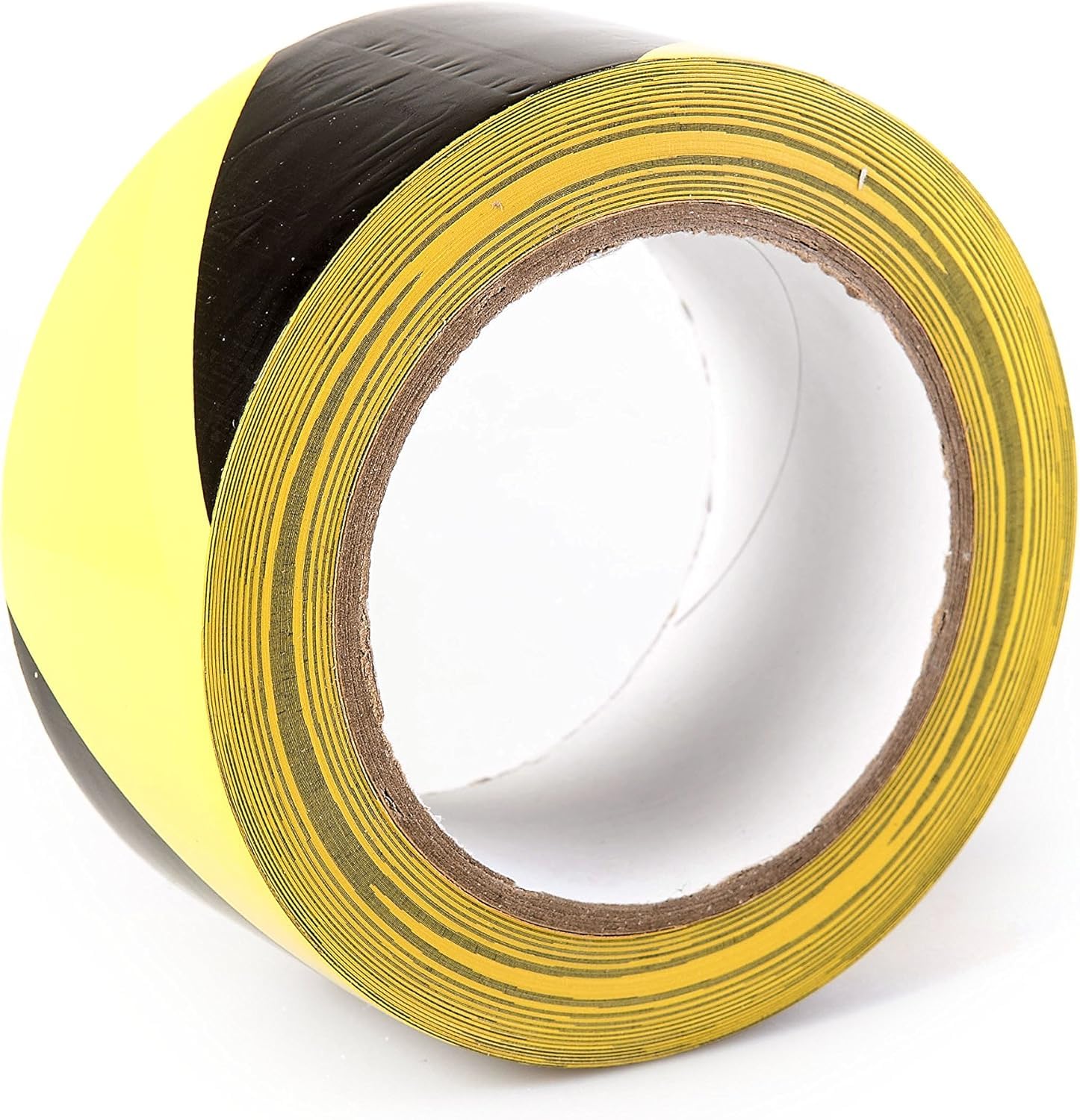 ISUPLI Black & Yellow Floor Marking Tape 48mm x 33m - Versatile Masking Tape, Durable Parcel Tape, Reliable Packing Tape for Industrial, Warehouse, and Home Use