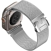 Bouixel Milanese Loop for Apple Watch Ultra 3 Band Series 11 10 46mm 49mm 45mm 44mm 42mm SE 3/2/1 9 8 7 6 5 4 Men Women, Parachute-Style Buckle Stainless Steel Mesh Metal iWatch Replacement Strap