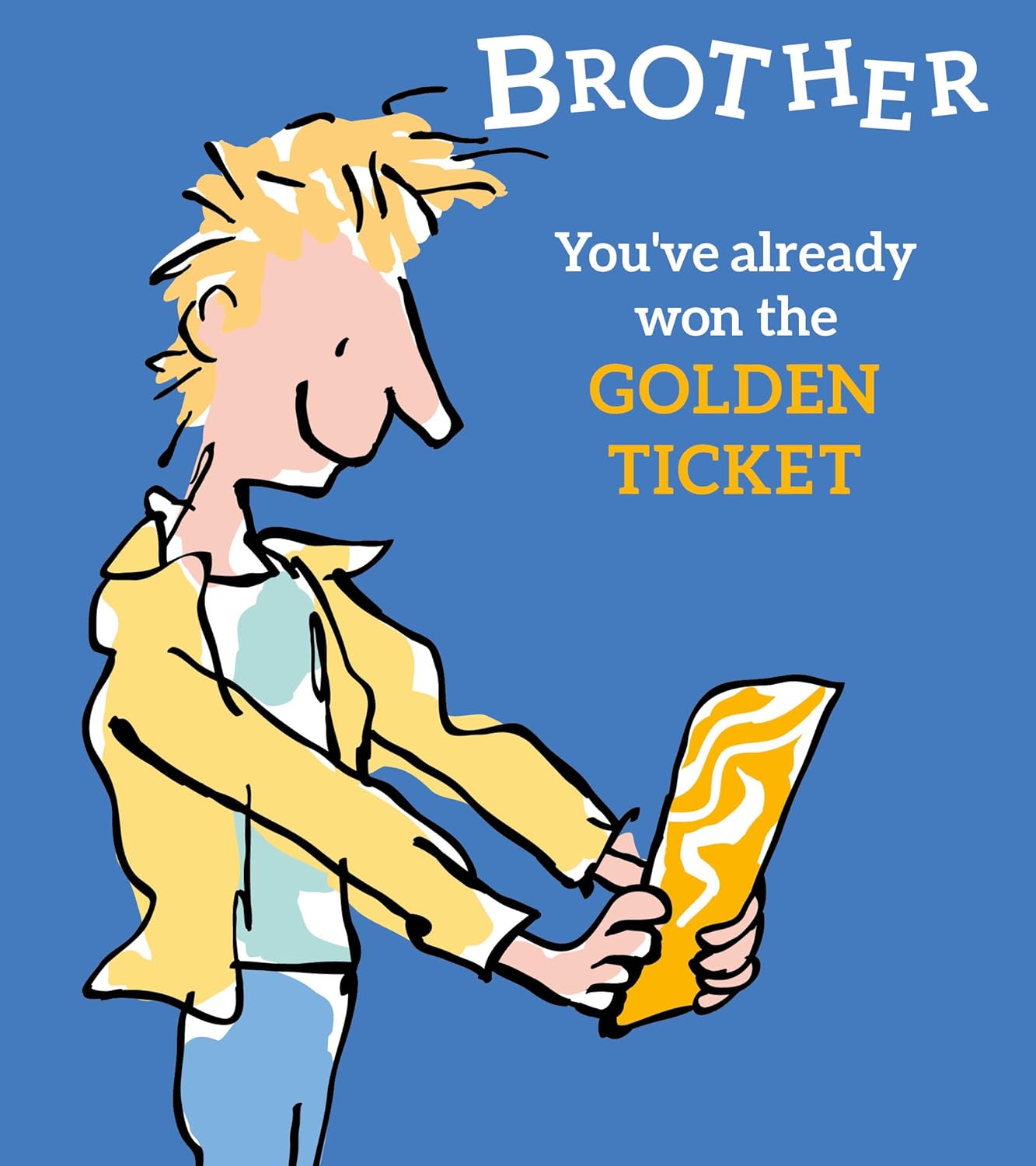Roald Dahl RD014 Brother Charlie Golden Ticket Card Multi Colour, 180x160mm