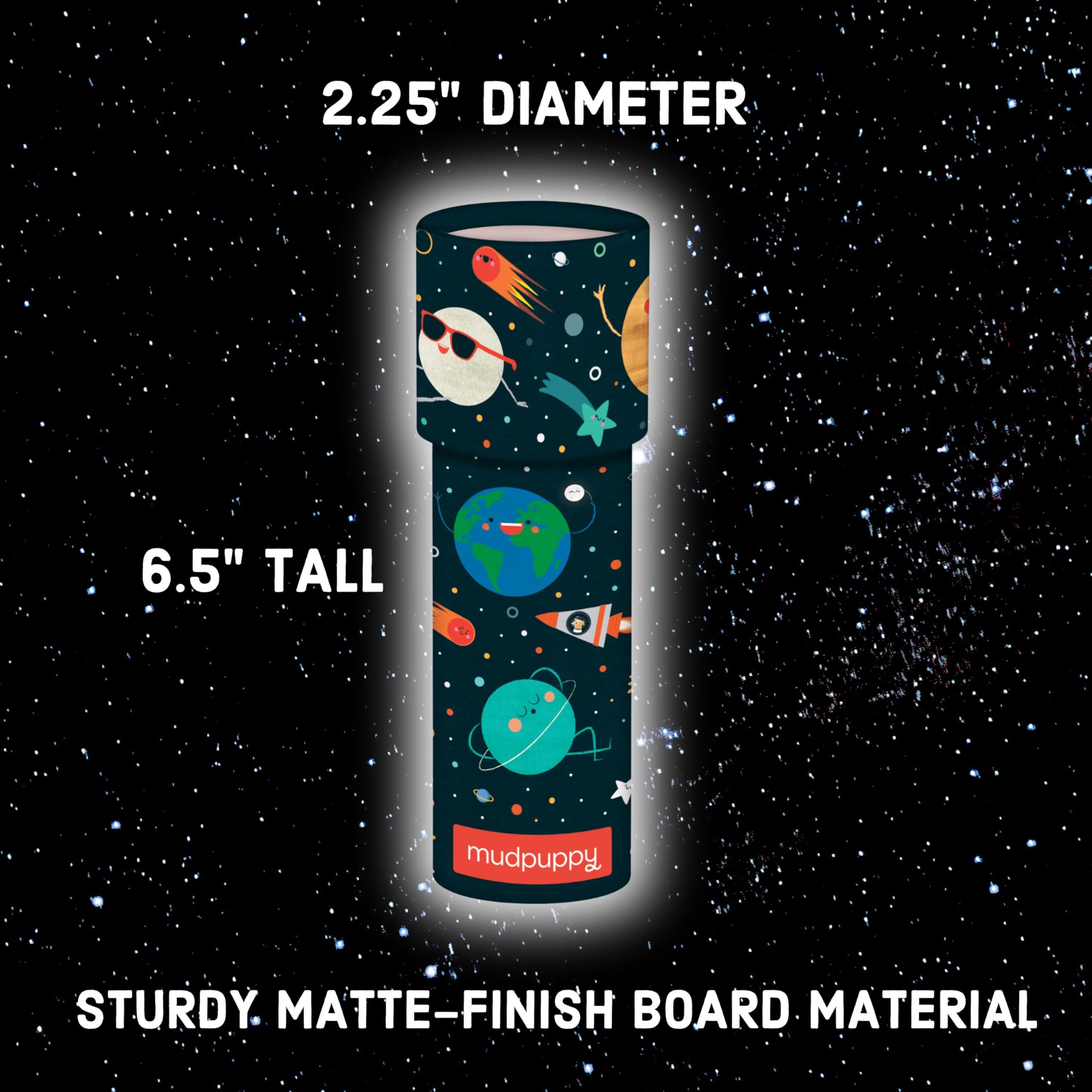Mudpuppy Solar System – 6.5” Tall with 2.25” Diameter – Colorful Kaleidoscope for Kids with Colorful Artwork, Ideal for Ages 3-8 – Toy Made of Matte-Finish Board Material