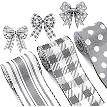 Amazon.com: MEEDEE Polka Dots Burlap Ribbon - 2.5 Inch Wired 