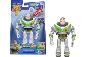 Mattel 迪士尼和皮克斯玩具总动员 5 互动公仔,巴斯光年 7 英寸游戏秤,电影短语和与其他人物交谈