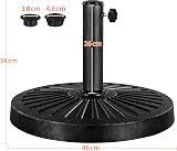 Yaheetech 14kg Cast Iron Effect Parasol Base 38/48mm Ø Heavy Duty Black view 3