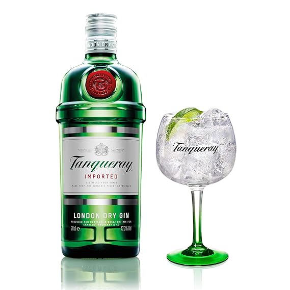 Tanqueray London Dry Gin Imported, Alkohol, Alkoholgetränk, Flasche, 47.3%, 700 ml, 703982, inklusive Gratis Glas