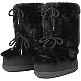 CELNEPHO Fur Boots Comfortable Winter Boots for Women Fuzzy Boots Mid Calf Anti-Slip Rubber Sole Cute Y2K Snow Boots Indoor Outdoor