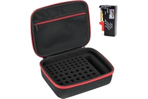Battery Organizer Storage Case with Battery Tester, Battery Holder Organizer Fit for Batteries AA AAA C D 9V LR44 CR2032, Bat