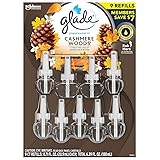 Glade PlugIns Scented Oil Refill, Essential Oil Infused Wall Plug in, 6.39 fl. oz, 9 ct. (Cashmere Woods)
