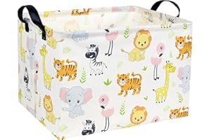 DDBASKET Baby Basket Kids Storage Basket for Boys and Girls Rectangular Baby Gift Basket Cute Toy Storage Bin Box Organizer Book Shelf Basket Animal Room Decor(Animal)