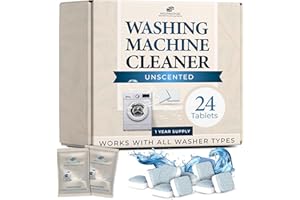 MELTINGTABS Washing Machine Cleaner Tablets – Deep Clean Washer Descale, Laundry Tub Cleaning Solution, Smell Fresh, Eliminates Buildup & Dirt, For Front & Top Load Washers, Easy-to-Use, 24 Pack, unscented
