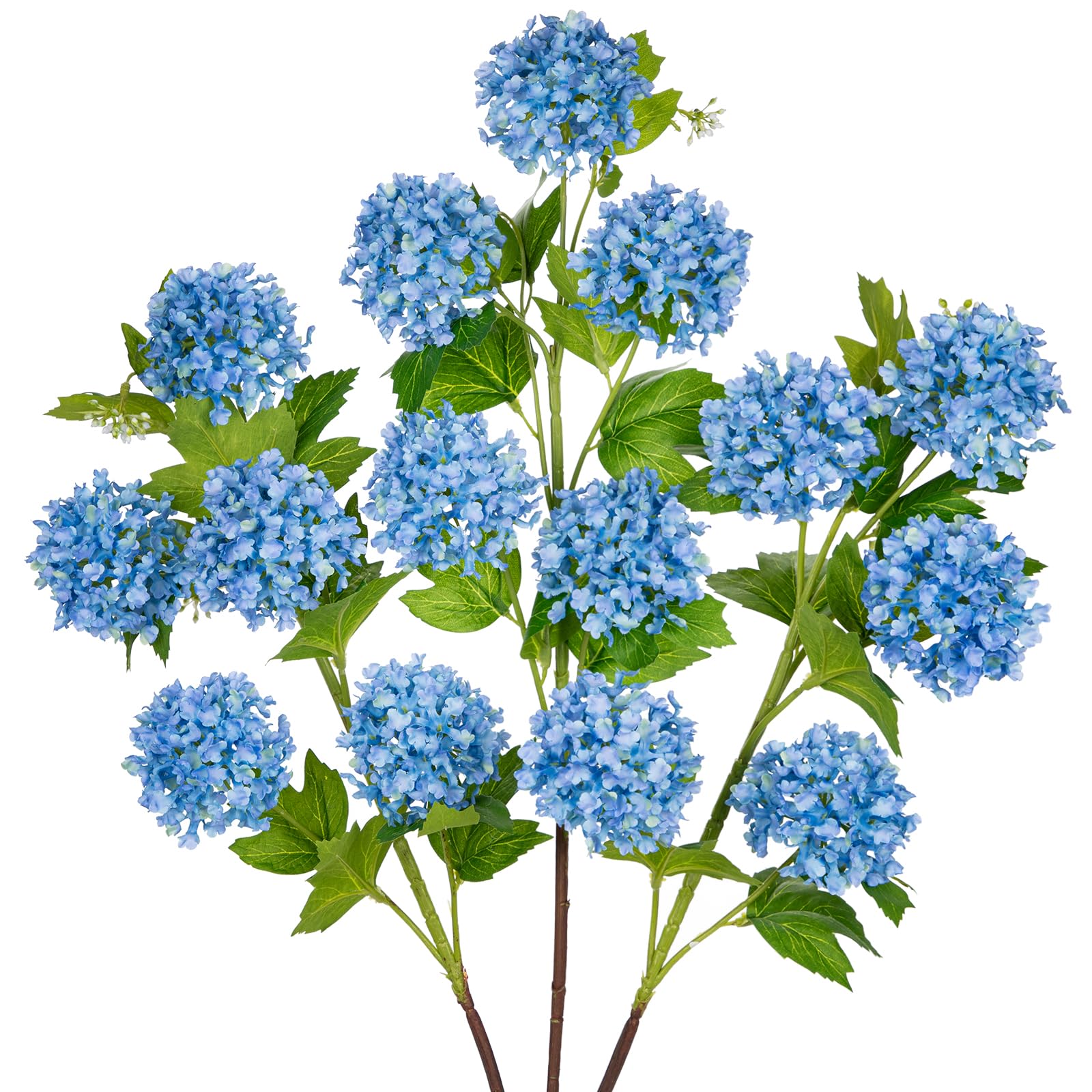Photo 1 of DILATATA Faux Hydrangea Flowers 30" Blue Artificial Hydrangea Spray with 5 Flower Heads, 3 Per Bag.Faux Hydrangeas Silk Flowers Fake Hydrangeas for Indoor Outdoor Wedding Table Centerpieces Decor