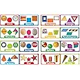 Eureka Shapes and Solids Mini Bulletin Board Set and Classroom Decorations for Teachers, 16 Pieces