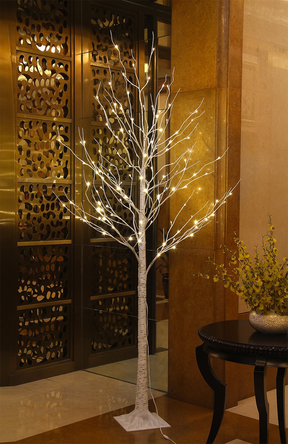 Lightshare 8FT 132 LED Birch Tree,Home/Festival/Party/Christmas,Indoor and Outdoor Use,Warm White