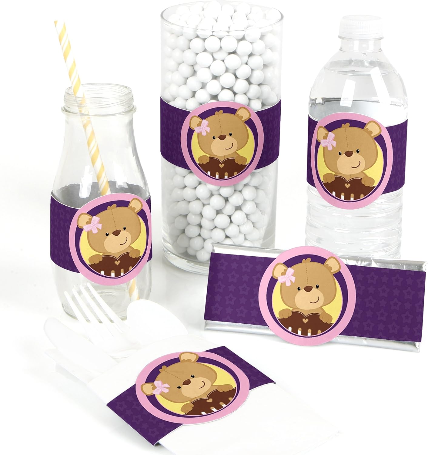 Amazon Com Baby Girl Teddy Bear Diy Party Supplies Baby