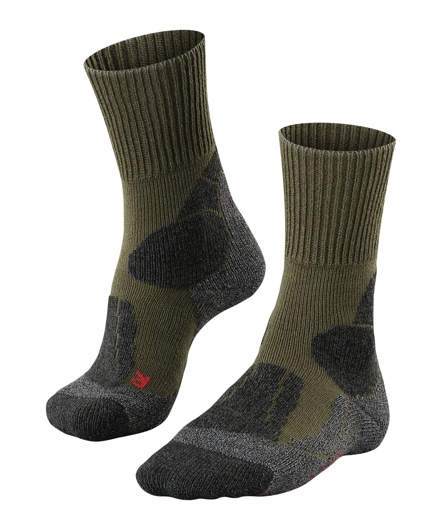 FALKE Men's TK1 Adventure M So Wool Thick Anti-Blister Hiking Socks 1 Pair, Green Olive 7830, 9.5-10.5