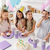 PARTY GO 96 Pcs Purple Disposable Party Tableware Set 24 Guests view 4