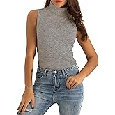 Spicy Sandia Women Stretchable Turtleneck Knit Sleeveless Slim Fit Sweater