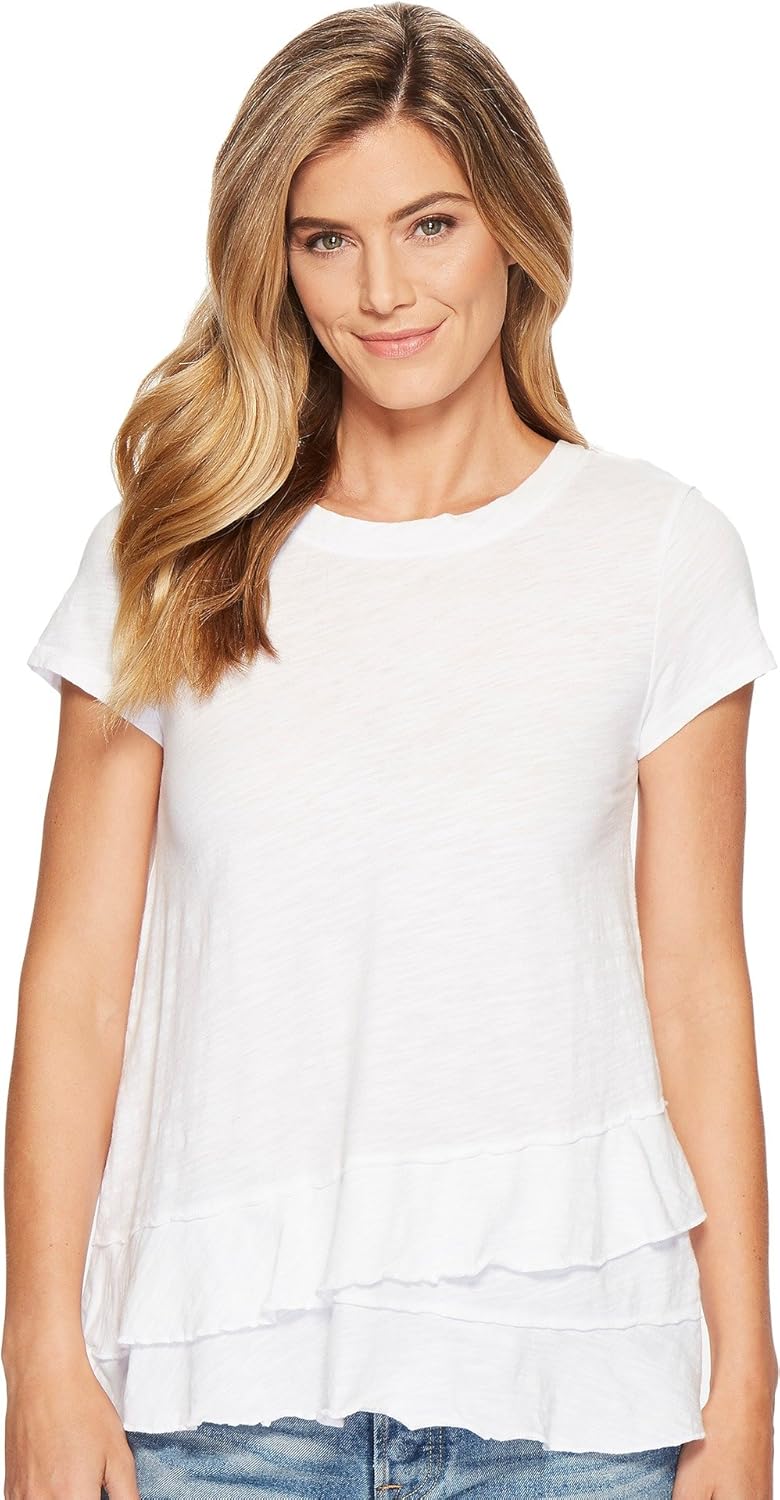 All Goods Are Specials Mod O Doc Slub Jersey Asymmetrical Flounce Hem T Shirt White Md Us 8 10 At Women S Clothing Store Discount Promotions Maaun Net