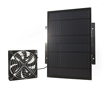 Globefan Solar Powered Waterproof Fan 10w 154cfm For Shed Chicken Coop Dog House