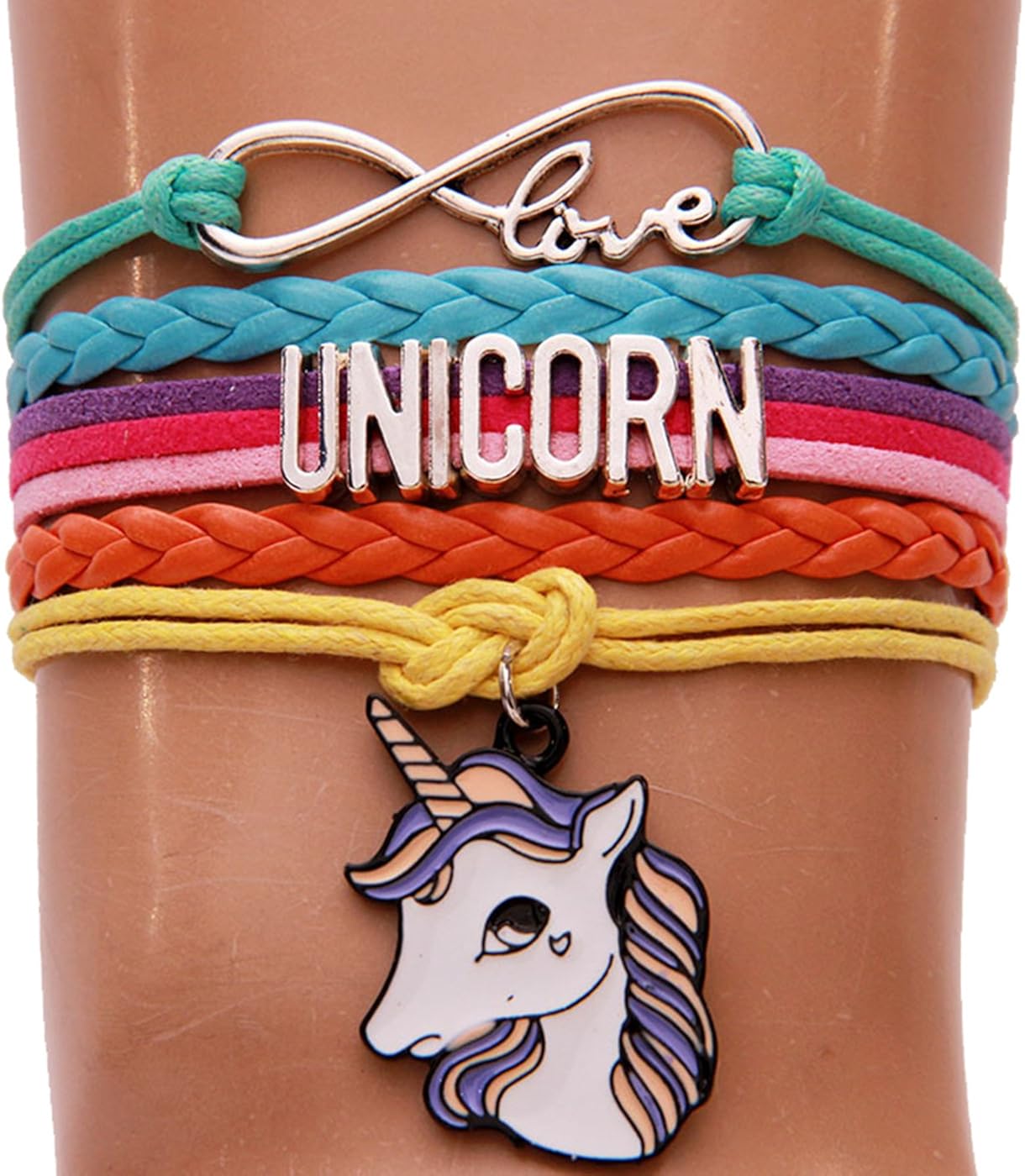 Infinity Unicorn Bracelet Love Charm Wristband Handmade Rainbow Jewelry