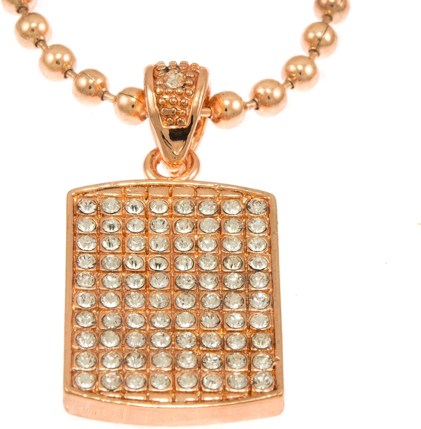 rose gold dog tag chain