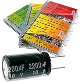 EEEEE 0.1uF-2200uF 633 pcs Capacitor Set 30 Value 633 Individual Box Lid Electrolytic Capacitor Assortment kit for Industrial Electrical and 10V, 16V, 25V, 50V, 100V