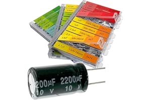 EEEEE 0.1uF－2200uF 633 pcs Capacitor Set 30 Value 633 Individual Box Lid Electrolytic Capacitor Assortment kit for Industrial Electrical and 10V, 16V, 25V, 50V, 100V