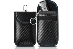 Meliya Faraday Pouch Bag for Car Keys, RFID Signal Blocking Holder, Faraday Key Fob Protector, Anti-Theft Key Fob Case (Blue)