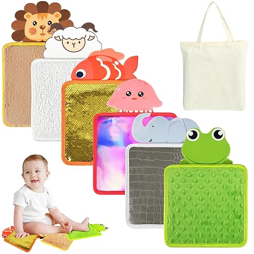 HOSHINO Sensory Mat Toy Kit for Kids, Sensory Toys for Autism with a Variety of Unique Textures, Multi-Sensory Exploration Tactile Play Activity for Toddlers Children Fidgeting Activity (6 Pcs)