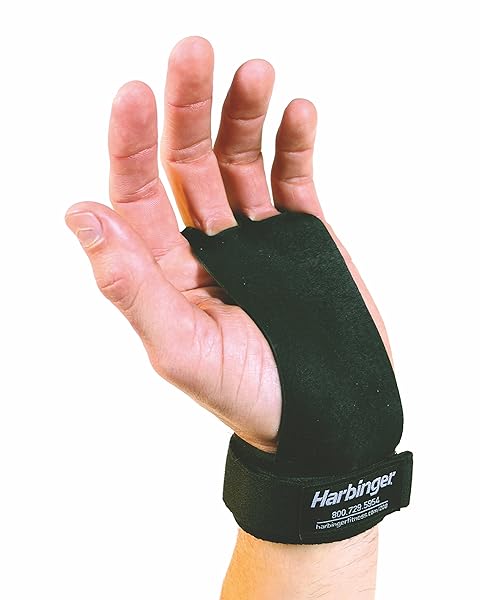 HARBINGER LEATHER PALM GRIPS FOR WEIGHT LIFTING WORKOUT HAND PROTECTION, SMALL